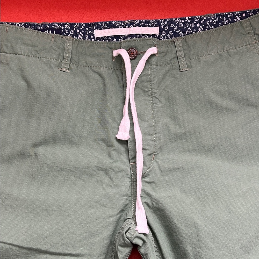 Alex Mill Green pants with Floral Trim